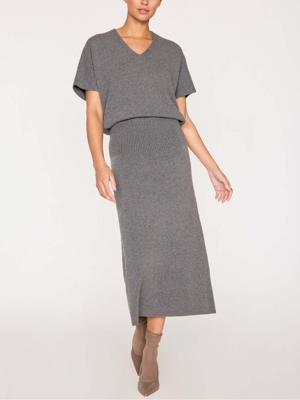 NWT Brochu Walker Veda dress in Flint grey wool blend size XS